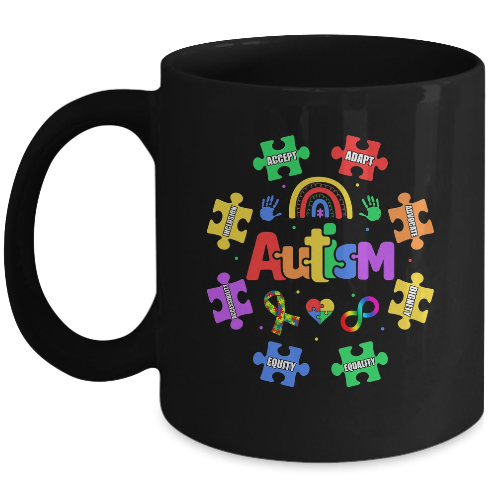 Puzzle Rainbow Autism Awareness Special Education Teacher Mug | siriusteestore