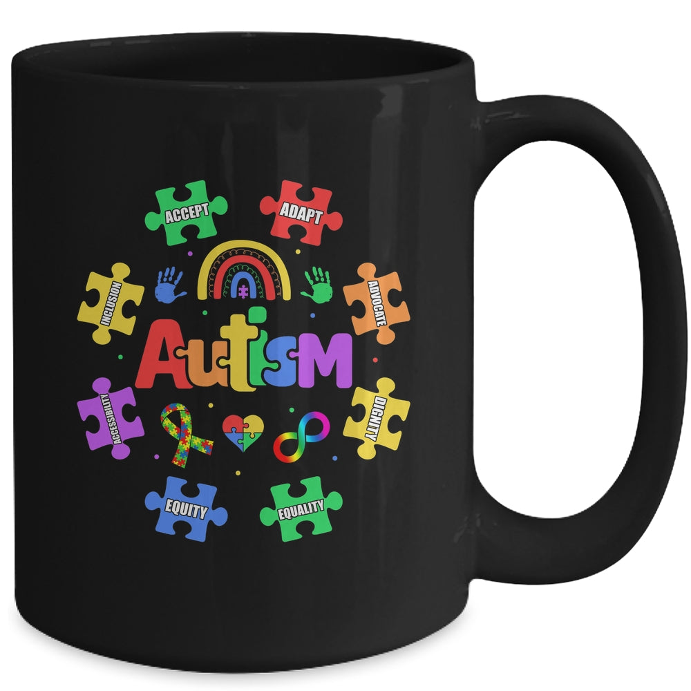 Puzzle Rainbow Autism Awareness Special Education Teacher Mug | siriusteestore