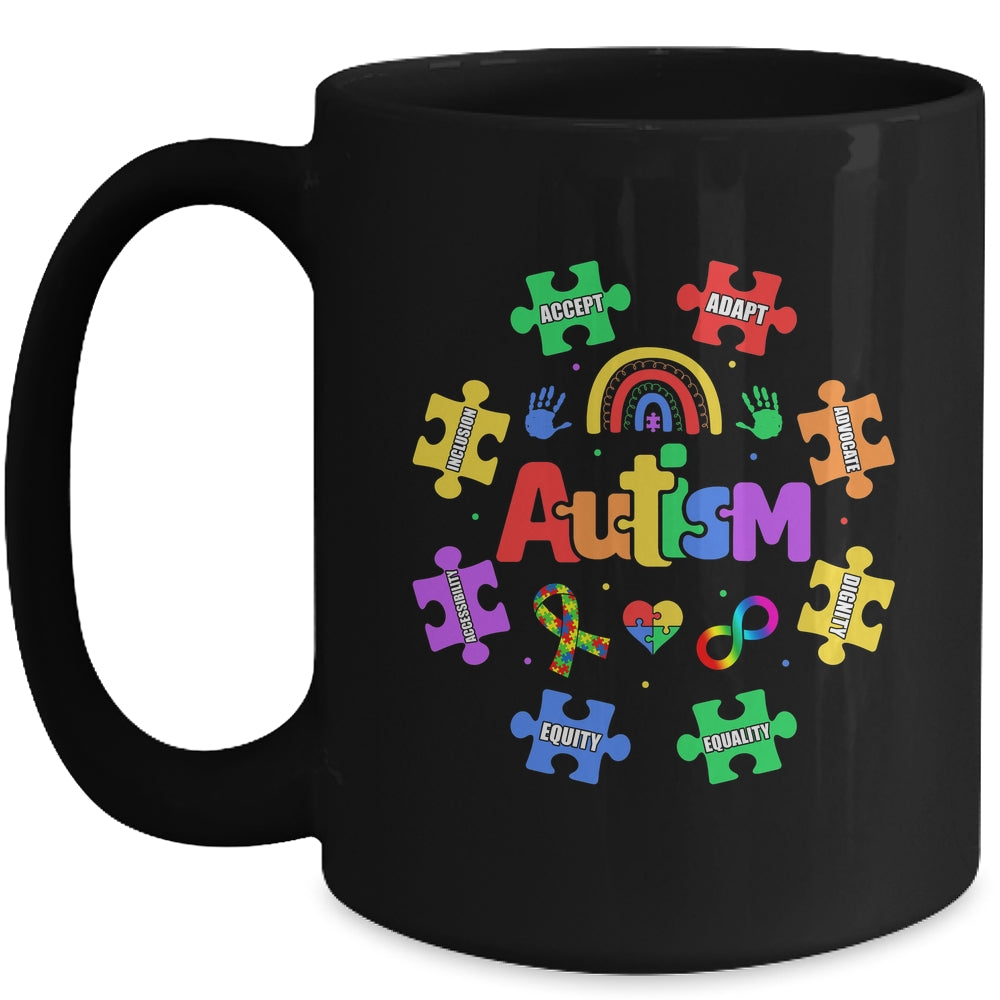 Puzzle Rainbow Autism Awareness Special Education Teacher Mug | siriusteestore