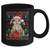 Rabbit Bunny Xmas Lights Santa Hat Bunny Ugly Christmas Mug | siriusteestore