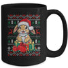 Rabbit Bunny Xmas Lights Santa Hat Bunny Ugly Christmas Mug | siriusteestore