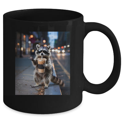 Raccoon Drinking Iced Coffee Funny Meme For Men Women Mug | siriusteestore