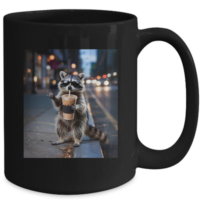 Raccoon Drinking Iced Coffee Funny Meme For Men Women Mug | siriusteestore
