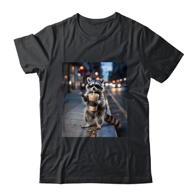 Raccoon Drinking Iced Coffee Funny Meme For Men Women Shirt & Tank Top | siriusteestore