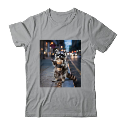 Raccoon Drinking Iced Coffee Funny Meme For Men Women Shirt & Tank Top | siriusteestore