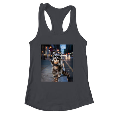 Raccoon Drinking Iced Coffee Funny Meme For Men Women Shirt & Tank Top | siriusteestore