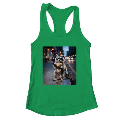 Raccoon Drinking Iced Coffee Funny Meme For Men Women Shirt & Tank Top | siriusteestore