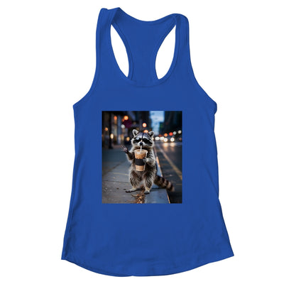 Raccoon Drinking Iced Coffee Funny Meme For Men Women Shirt & Tank Top | siriusteestore