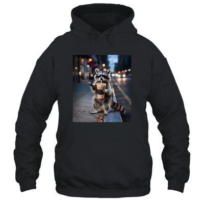 Raccoon Drinking Iced Coffee Funny Meme For Men Women Shirt & Tank Top | siriusteestore