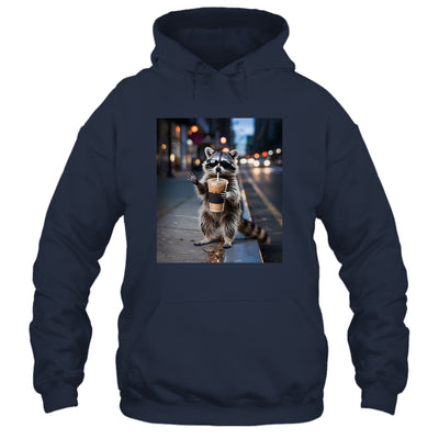 Raccoon Drinking Iced Coffee Funny Meme For Men Women Shirt & Tank Top | siriusteestore