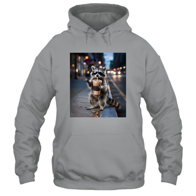Raccoon Drinking Iced Coffee Funny Meme For Men Women Shirt & Tank Top | siriusteestore