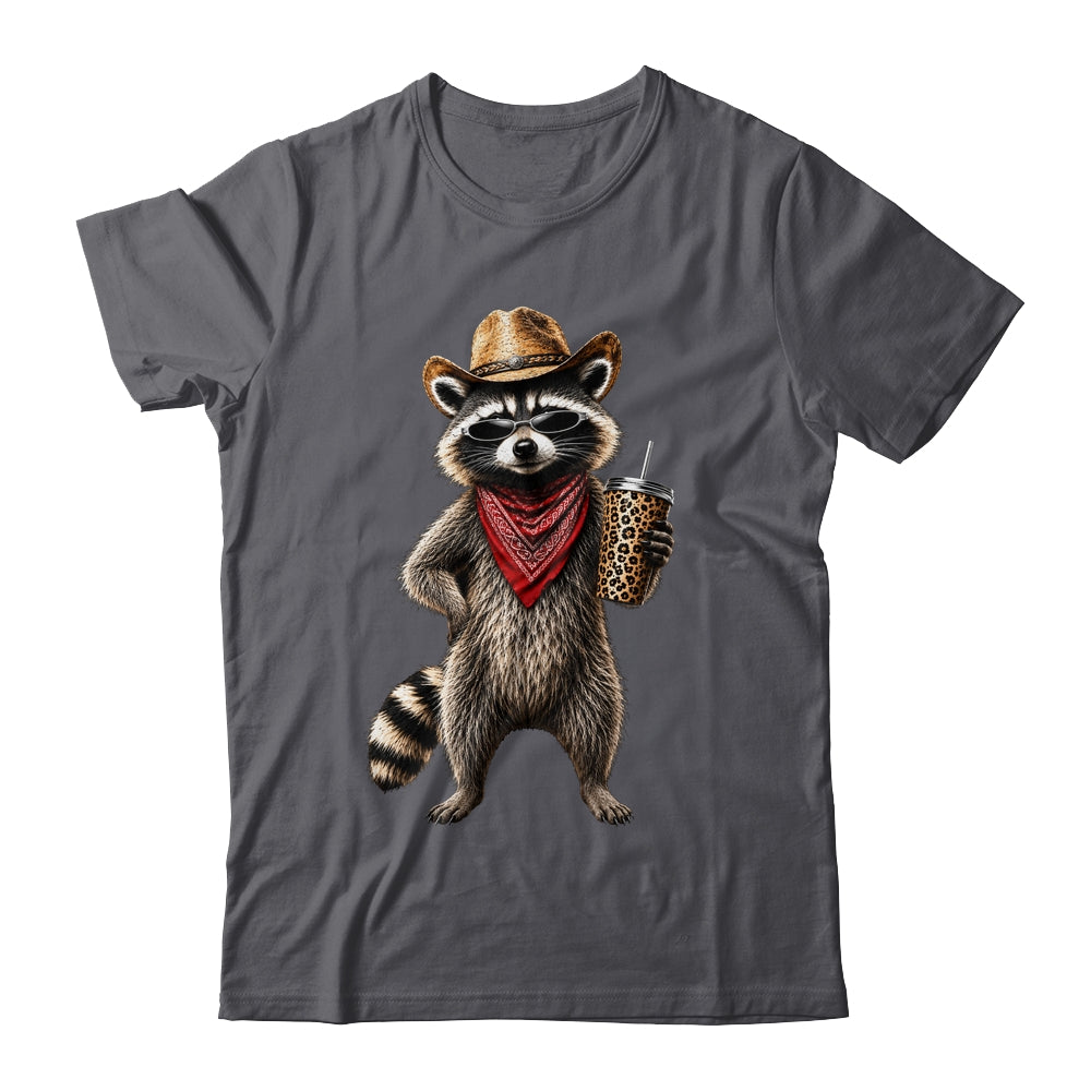 Raccoon Leopard Coffee Western Cowgirl Cowboy Funny Animal Shirt & Tank Top | siriusteestore