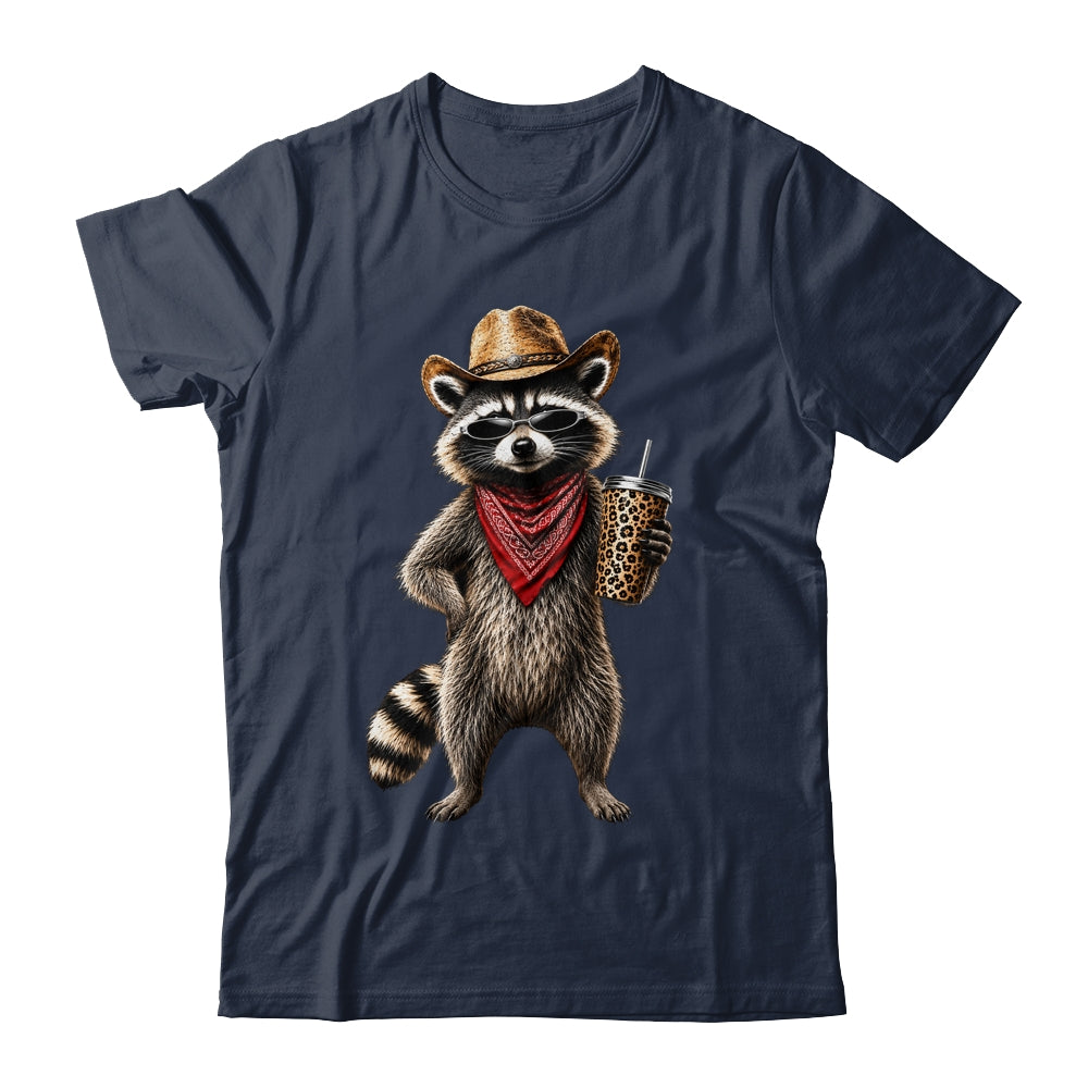Raccoon Leopard Coffee Western Cowgirl Cowboy Funny Animal Shirt & Tank Top | siriusteestore