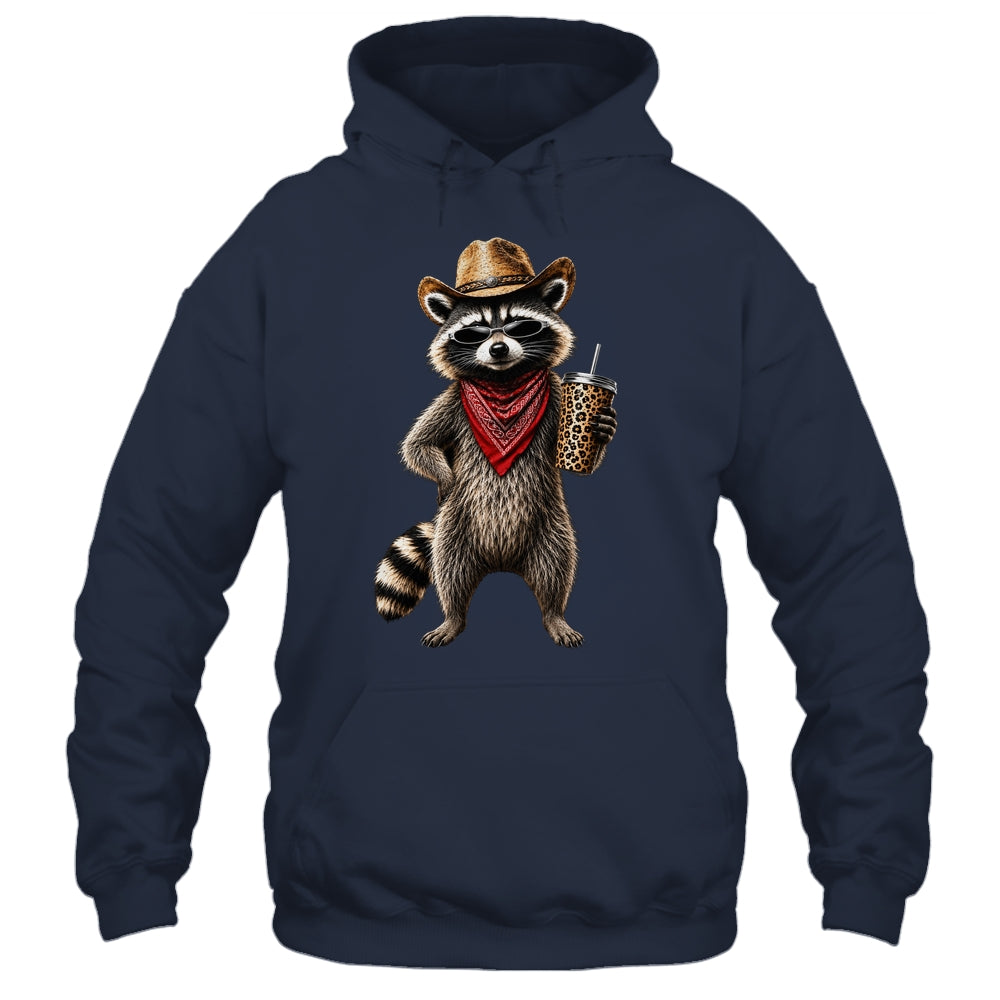 Raccoon Leopard Coffee Western Cowgirl Cowboy Funny Animal Shirt & Tank Top | siriusteestore