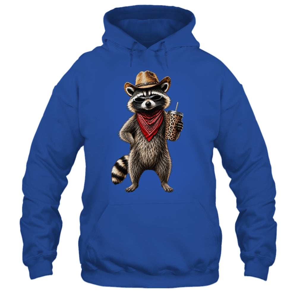 Raccoon Leopard Coffee Western Cowgirl Cowboy Funny Animal Shirt & Tank Top | siriusteestore