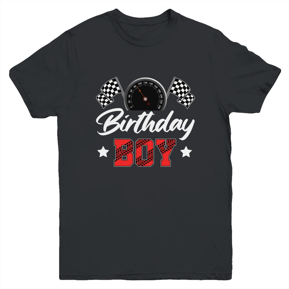 Race Car Birthday Boy Party Racing Family Pit Crew Youth Shirt | siriusteestore