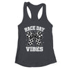 Race Day Vibes Checkered Coquette Bow Car Racing Mom Womens Shirt & Tank Top | siriusteestore