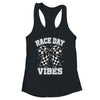 Race Day Vibes Checkered Coquette Bow Car Racing Mom Womens Shirt & Tank Top | siriusteestore