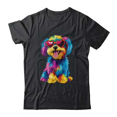 Rainbow Cute Dog Wearing Glasses Heart Puppy Love Dog Funny Shirt & Tank Top | siriusteestore