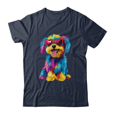 Rainbow Cute Dog Wearing Glasses Heart Puppy Love Dog Funny Shirt & Tank Top | siriusteestore