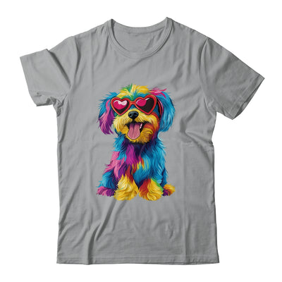 Rainbow Cute Dog Wearing Glasses Heart Puppy Love Dog Funny Shirt & Tank Top | siriusteestore
