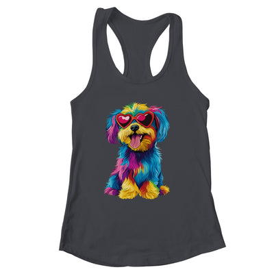 Rainbow Cute Dog Wearing Glasses Heart Puppy Love Dog Funny Shirt & Tank Top | siriusteestore