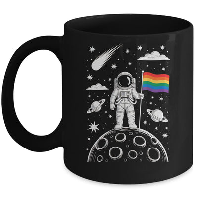 Rainbow Flag Space LGBTQ Gay Pride Astronaut Moon Men Women Mug | siriusteestore