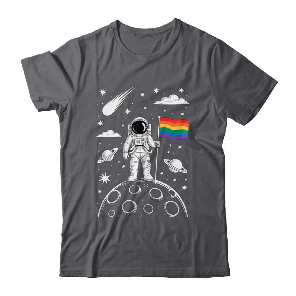 Rainbow Flag Space LGBTQ Gay Pride Astronaut Moon Men Women Shirt & Hoodie | siriusteestore