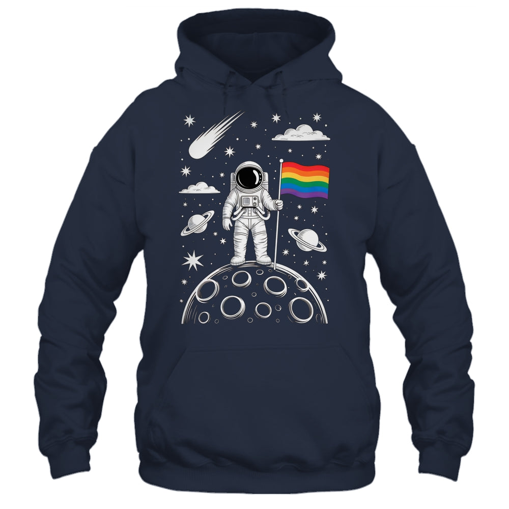 Rainbow Flag Space LGBTQ Gay Pride Astronaut Moon Men Women Shirt & Hoodie | siriusteestore