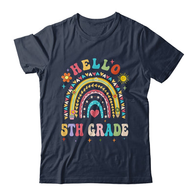 Rainbow Heart For Teachers Women Hello Fifth Grade Shirt & Hoodie | siriusteestore