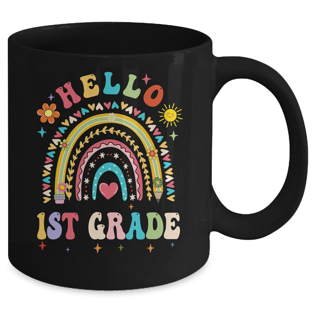 Rainbow Heart For Teachers Women Hello First Grade Mug | siriusteestore