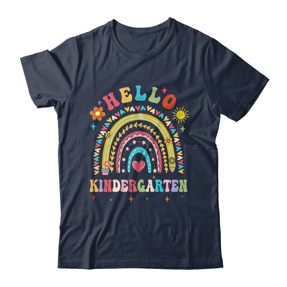Rainbow Heart For Teachers Women Hello Kindergarten Shirt & Hoodie | siriusteestore