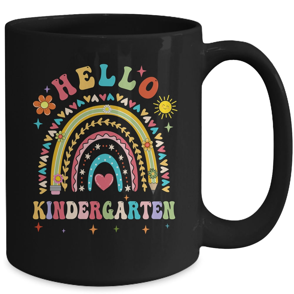 Rainbow Heart For Teachers Women Hello Kindergarten Mug | siriusteestore