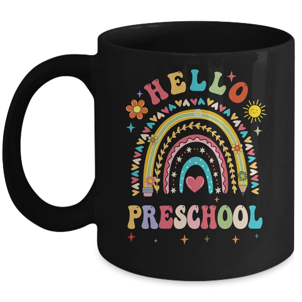 Rainbow Heart For Teachers Women Hello Preschool Mug | siriusteestore