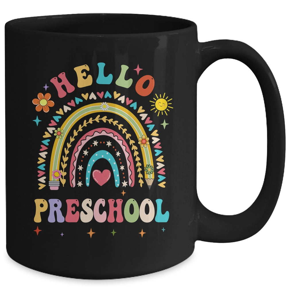 Rainbow Heart For Teachers Women Hello Preschool Mug | siriusteestore