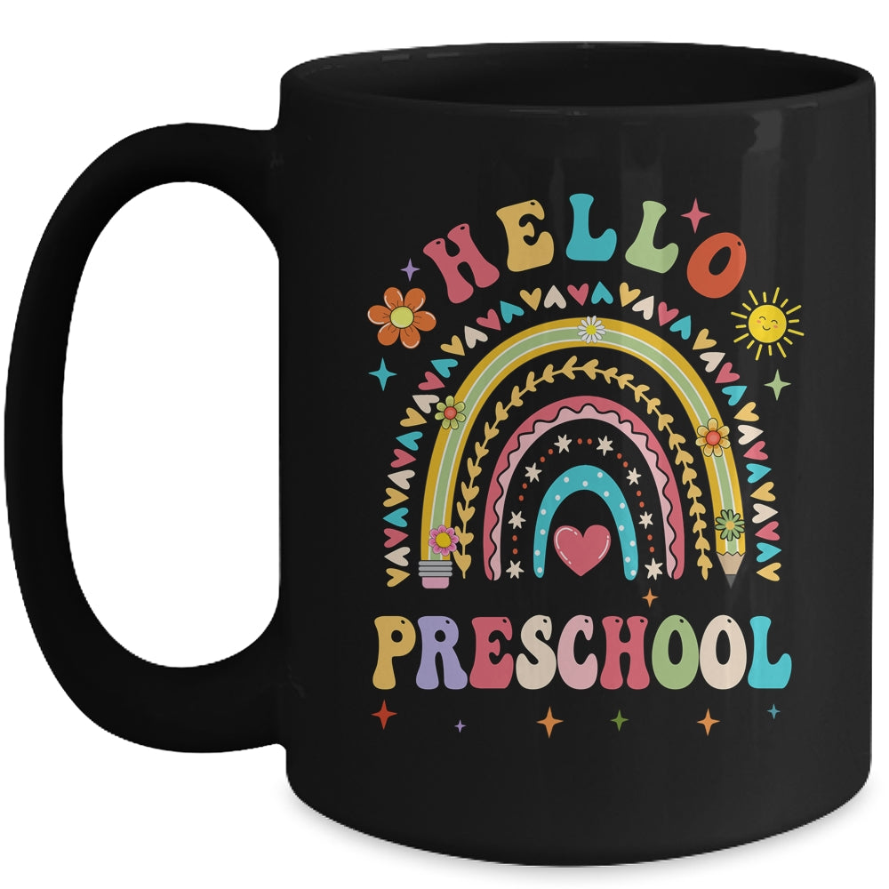 Rainbow Heart For Teachers Women Hello Preschool Mug | siriusteestore