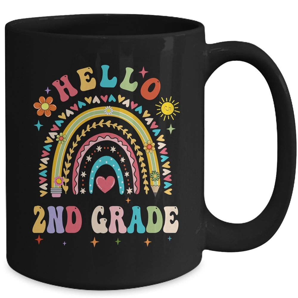 Rainbow Heart For Teachers Women Hello Second Grade Mug | siriusteestore
