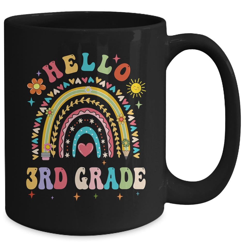 Rainbow Heart For Teachers Women Hello Third Grade Mug | siriusteestore