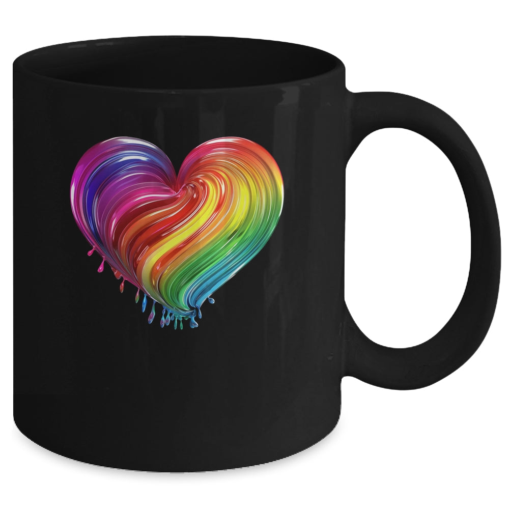 Rainbow Heart LGBTQ Flag Parade Love Gay Pride Month Mug | siriusteestore