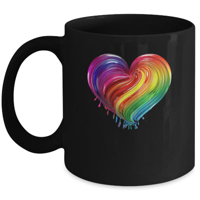 Rainbow Heart LGBTQ Flag Parade Love Gay Pride Month Mug | siriusteestore