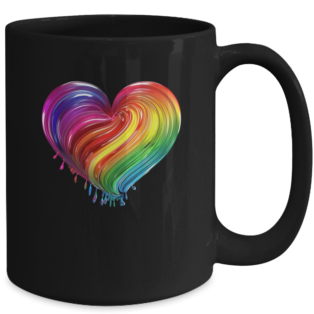 Rainbow Heart LGBTQ Flag Parade Love Gay Pride Month Mug | siriusteestore