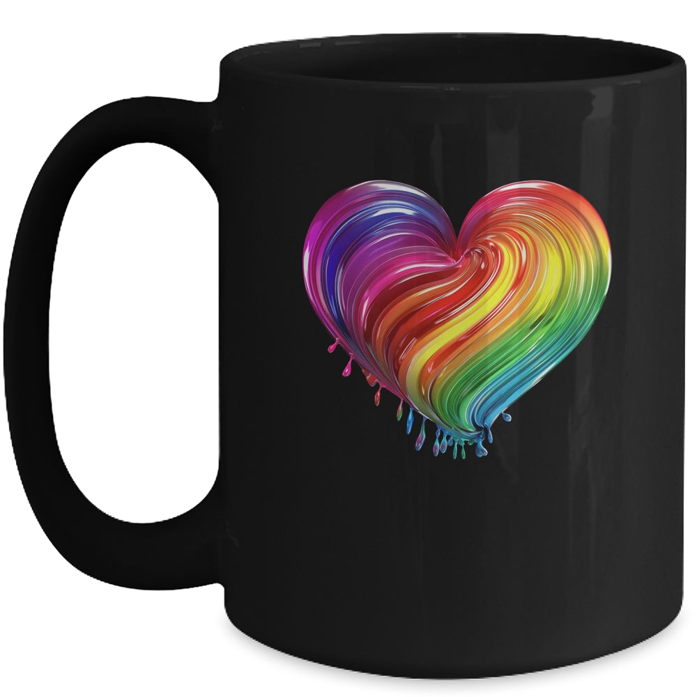 Rainbow Heart LGBTQ Flag Parade Love Gay Pride Month Mug | siriusteestore