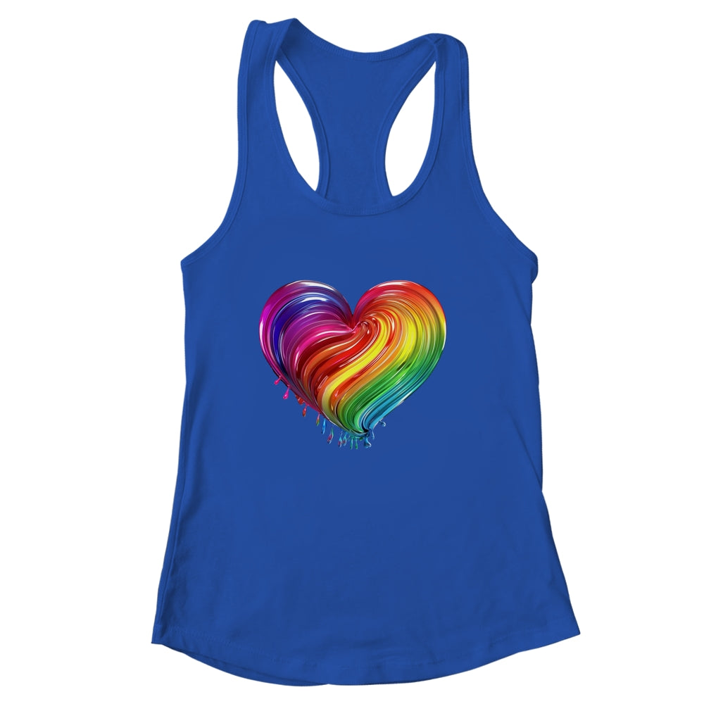 Rainbow Heart LGBTQ Flag Parade Love Gay Pride Month Shirt & Tank Top | siriusteestore