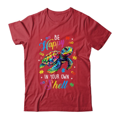 Rainbow Turtle Be Happy In Your Own Shell Autism Awareness Shirt & Hoodie | siriusteestore