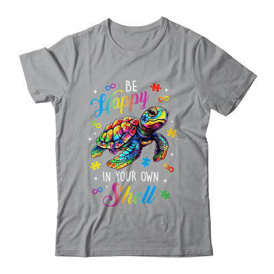 Rainbow Turtle Be Happy In Your Own Shell Autism Awareness Shirt & Hoodie | siriusteestore