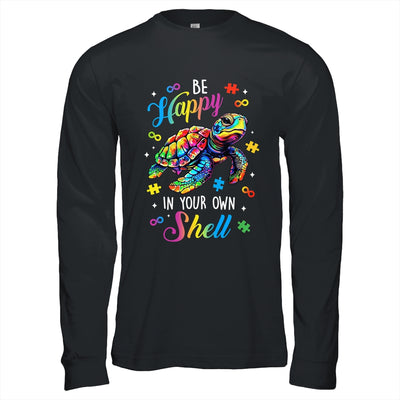 Rainbow Turtle Be Happy In Your Own Shell Autism Awareness Shirt & Hoodie | siriusteestore