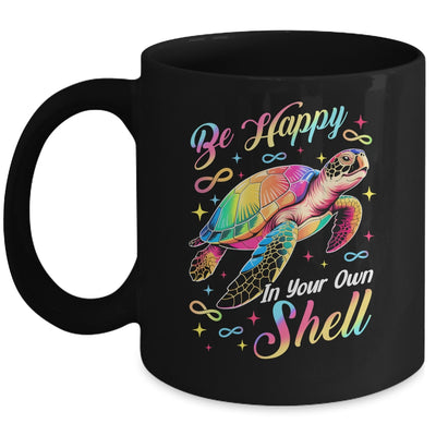 Rainbow Turtle Be Happy In Your Own Shell Autism Boys Girls Mug | siriusteestore