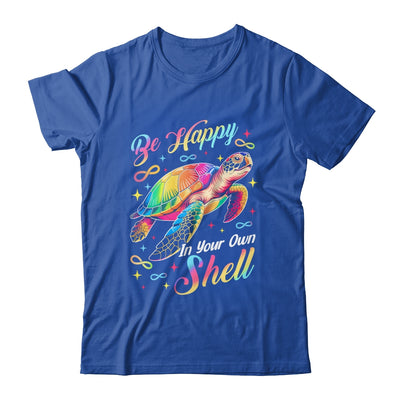 Rainbow Turtle Be Happy In Your Own Shell Autism Boys Girls Shirt & Hoodie | siriusteestore