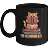 Reading Book Cat Bookish Librarian Reader Book Lover Mug | siriusteestore