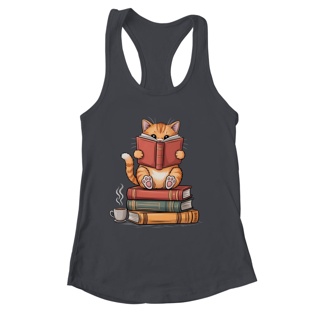 Reading Book Cat Bookish Librarian Reader Book Lover Shirt & Tank Top | siriusteestore